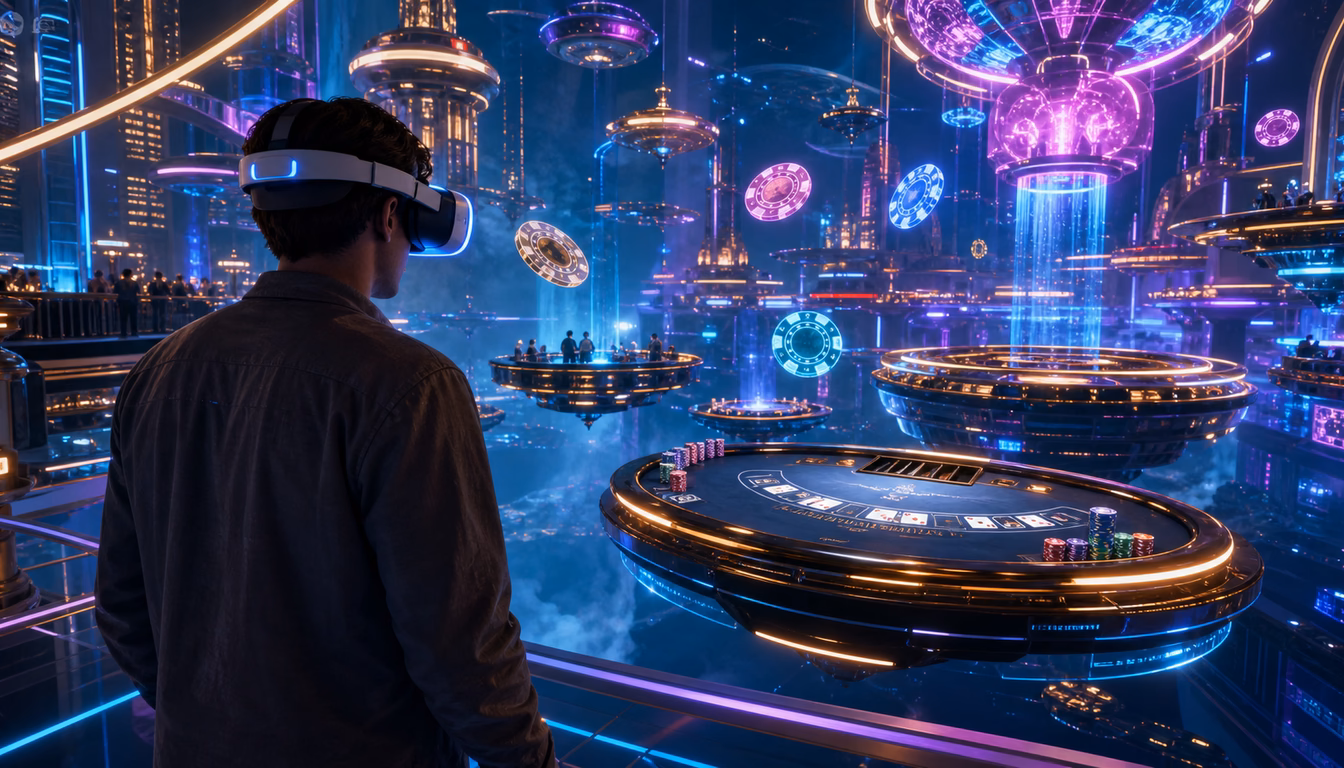 Гравець у футуристичному середовищі VR-казино